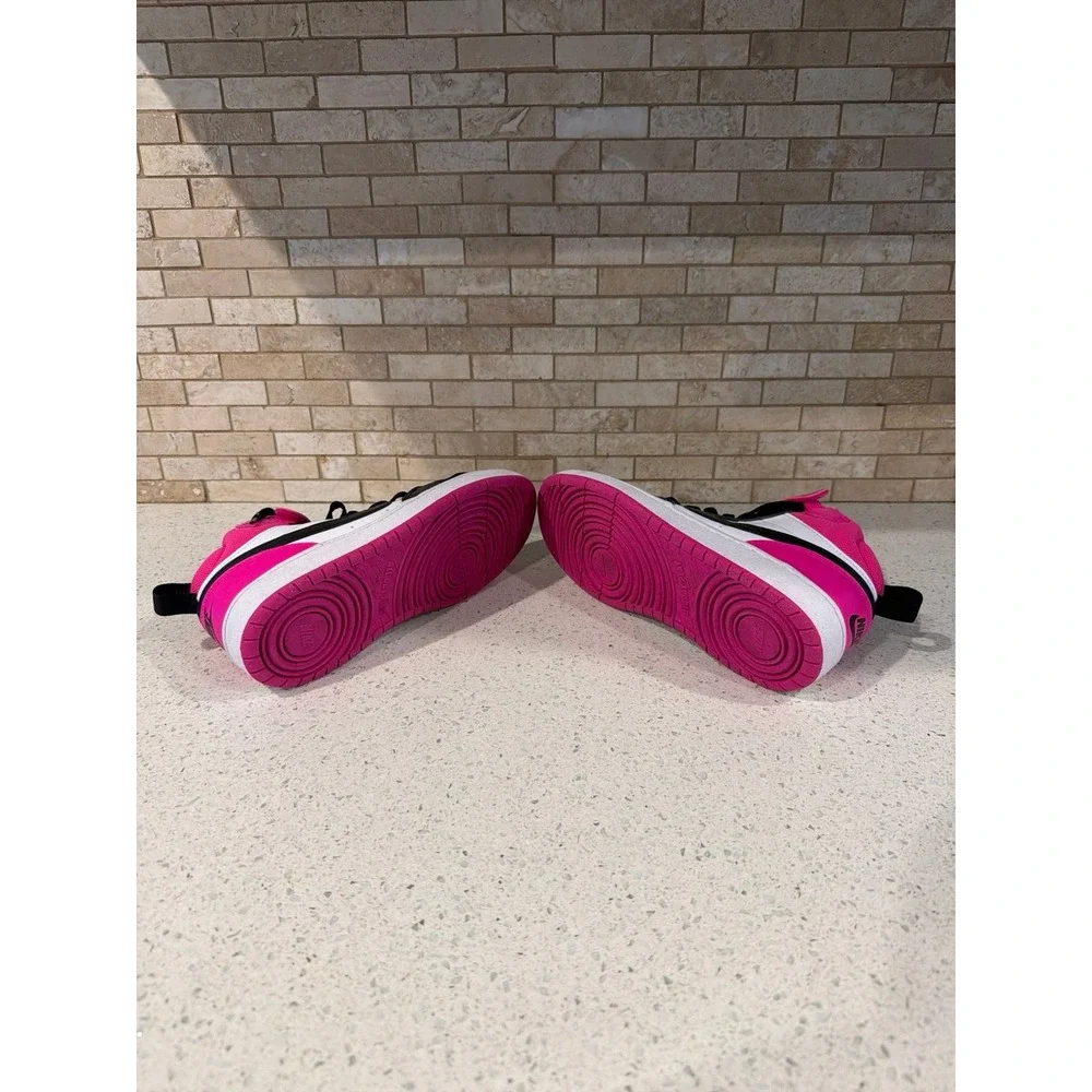 Nike Court Borough Mid 2 GS Hyper Pink Black White High Top Sneakers Youth 6.5